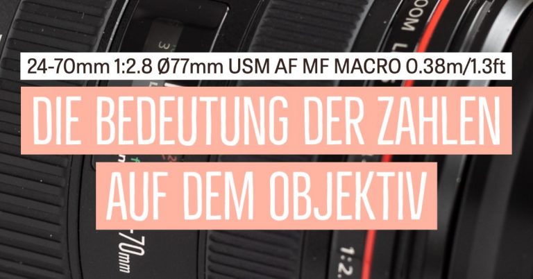 Zahlen auf dem Objektiv Bedeutung